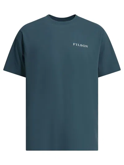 Filson "frontier" Crewneck T Shirt In Blue