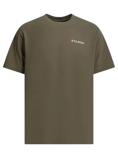 Filson "frontier" Crewneck T Shirt In Brown