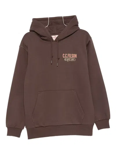 Filson Graphic-print Hoodie In Brown