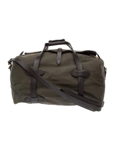 Pre-owned Filson Green Leather Trim Duffle Bag