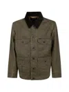 Filson Grid-pattern Corduroy-collar Jacket In Green