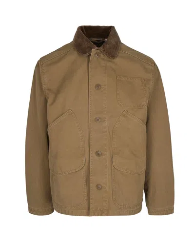 Filson Corduroy-collar Cotton Jacket In Brown