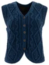 Filson Jacquard-knitted Vest With Floral Pattern In Blue