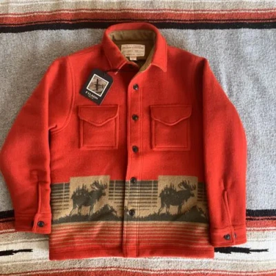 Pre-owned Filson Jacquard Wool Jac-shirt Jacket | Size Xl | Made In Usa | Limited Edition In Red