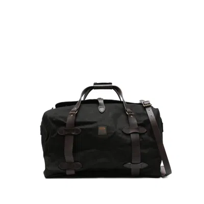 Filson Leather Travel Bag In Black