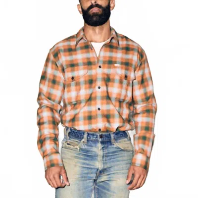 Filson Lightweight Alaskan Guide Plaid Shirt In Clay/blue/multi Plaid In Brown