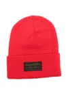 Filson Ballard Watch Logo-patch Beanie In Red