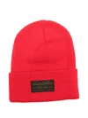 Filson Ballard Watch Logo-patch Beanie In Red