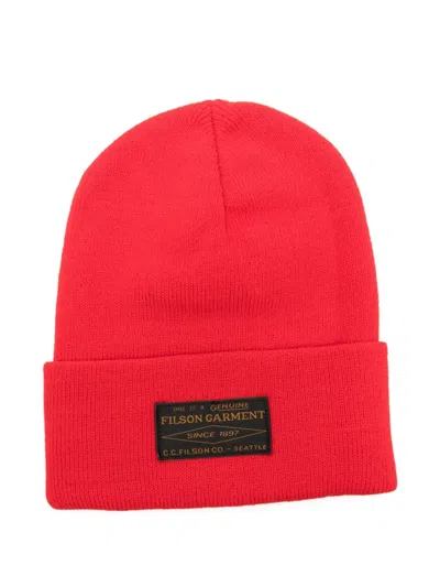 Filson Logo Beanie In Red