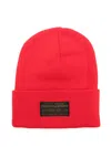 Filson Logo-patch Beanie In Red