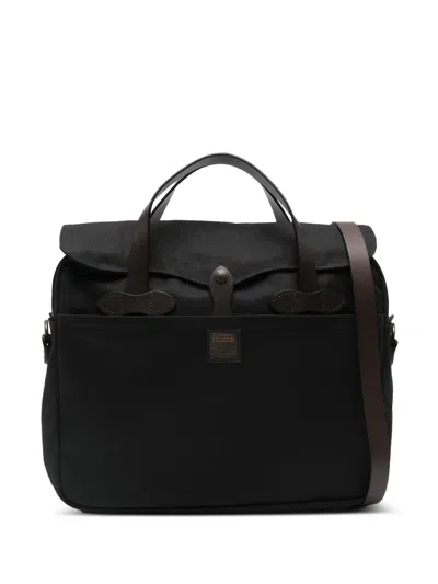 Filson Logo Patch Briefcase In Black