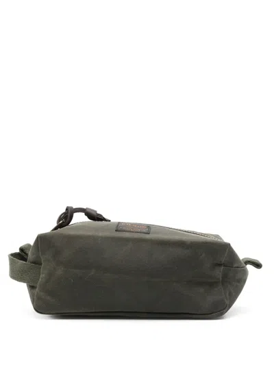 Filson Logo-patch Wash Bag In Green
