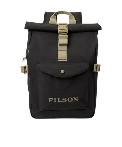 Filson Logo Print Backpack In Black