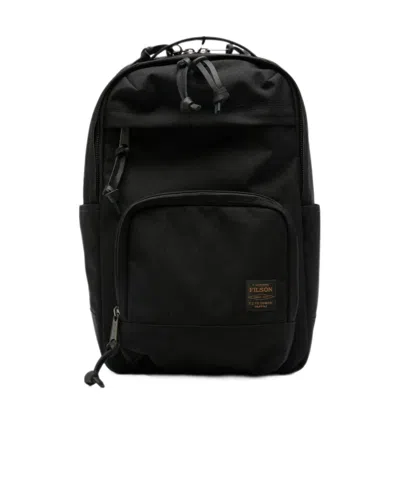 Filson Logo-patch Zip Backpack In Black