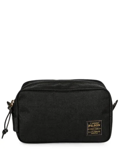 Filson Logo-patch Zip-around Pouch In Black