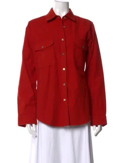 Pre-owned Filson Long Sleeve Button-up Top In Red