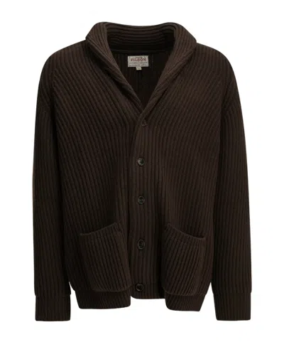 Filson Long-sleeve Single-breasted Cardigan In Brown