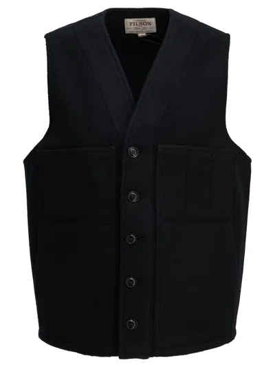 Filson "mackinaw" Sleeveless Jacket In Black