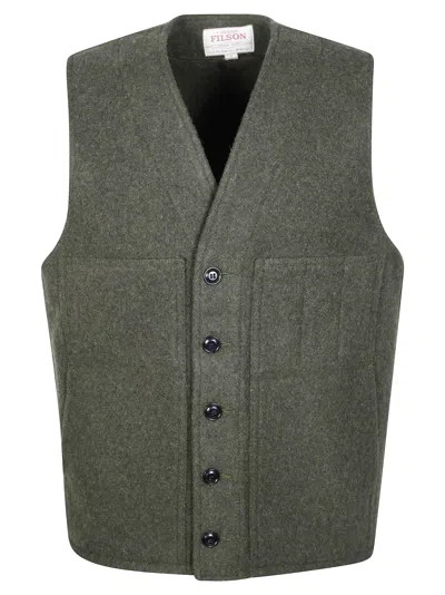 Filson Mackinaw Wool 2/2 Twill Vest In Green
