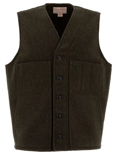 Filson "mackinaw" Wool Vest In Green