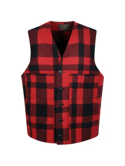 Filson Mackinaw Wool Vest In Red