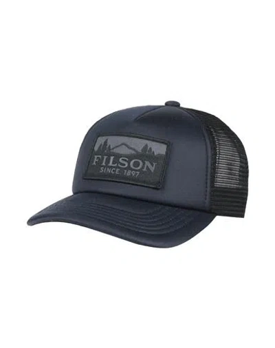 Filson Man Hat Midnight Blue Size Onesize Polyester, Cotton In Black