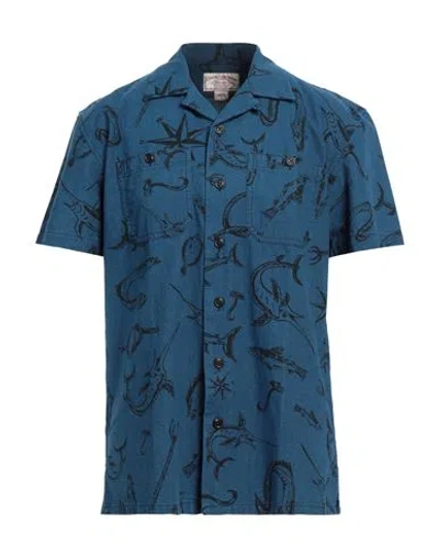 Filson Man Shirt Blue Size M Cotton