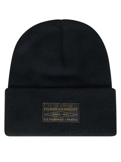 Filson Men's Ballard Watch Acrylic Yarn Cap In Nero