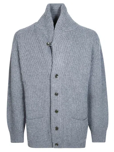 Filson Bristol Ribbed Cardigan In Blue