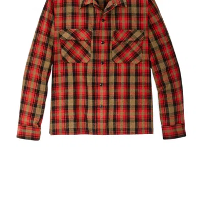 Filson Men's Buckner Wool Camp Shirt In Red Dark In Brown