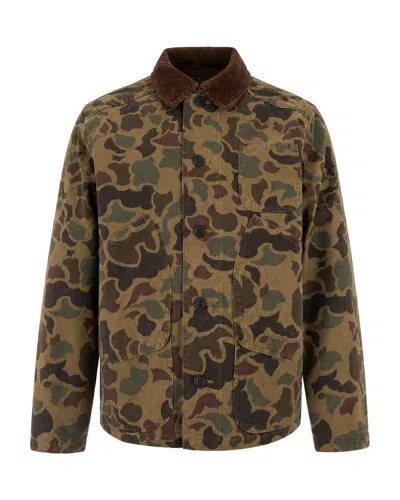 Filson Men's Camo Field Jacket With Corduroy Collar In Tundra Shrub Camo