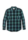 Filson Men's Lightweight Alaskan Guide Plaid Shirt In Petrol/black/white Plaid In Green