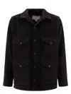 Filson Mackinaw Cruiser Field Jacket With Pointed Collar And Four Patch Pockets In Blue