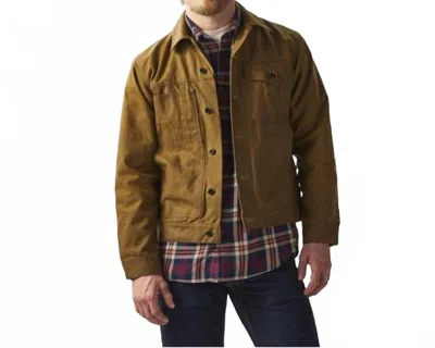 Filson Men's Short Lined Cruiser Jacket In Dark Tan In Green