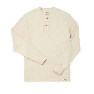 Filson Men's Waffle Knit Henley Tee In Sand In Multi