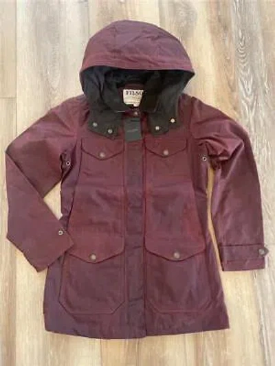 Pre-owned Filson Mooncroft Waxed Cotton Canvas Jacket Burgundy Red Women's Small S Coat