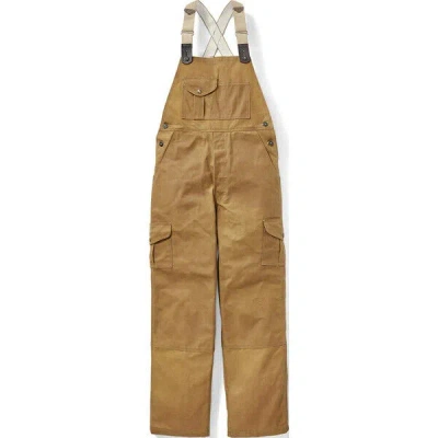 Pre-owned Filson Oil Finish Double Tin Bibs 11014018 Made In Usa Unhemmed Dark Tan Khaki In Brown