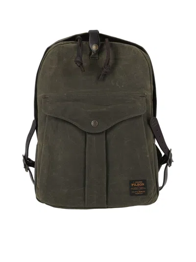 Filson Olive Green Cotton Journeyman Backpack
