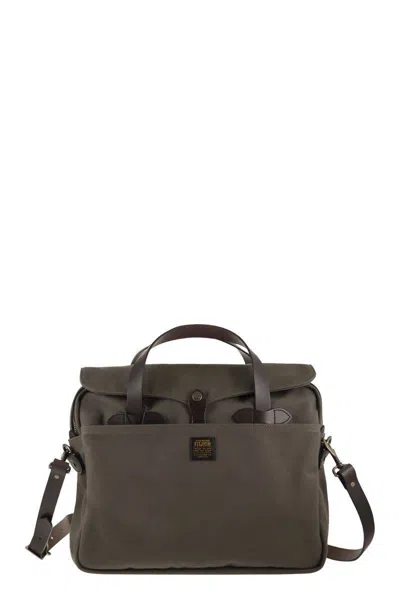Filson Original Briefcase - Fabric And Leather Bag In Green