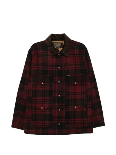 Filson Plaid Corduroy-collar Jacket In Red