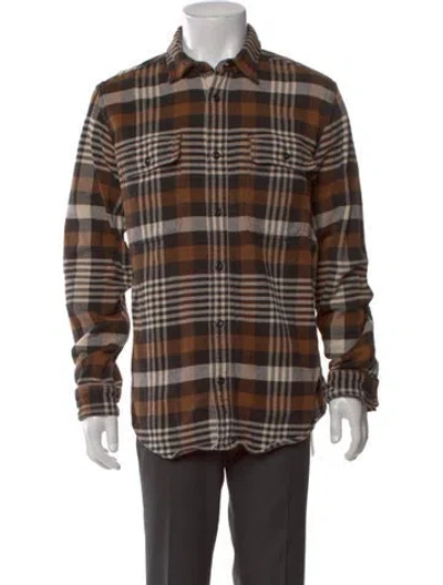Pre-owned Filson Plaid Print Collar Cardigan In Neutral
