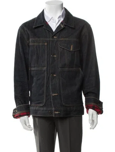 Pre-owned Filson Plaid Print Denim Jacket In Blue