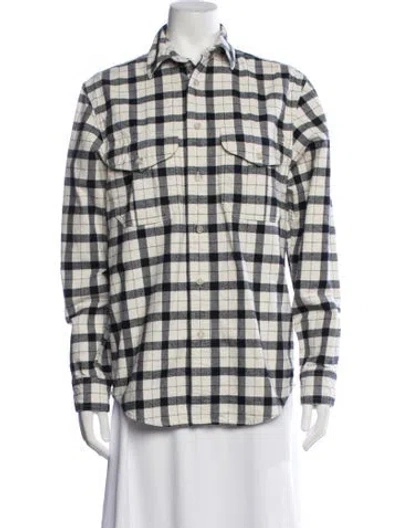 Pre-owned Filson Plaid Print Long Sleeve Button-up Top In Black/neutrals