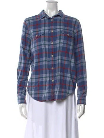 Pre-owned Filson Plaid Print Long Sleeve Button-up Top In Blue