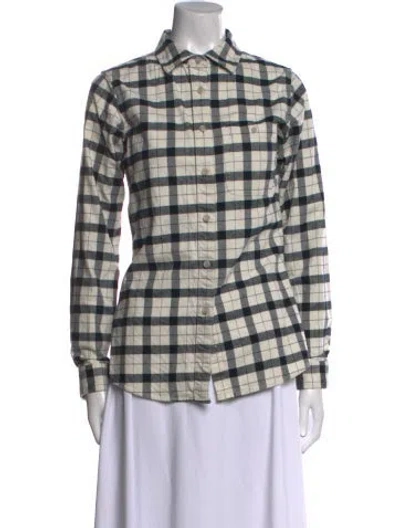 Pre-owned Filson Plaid Print Long Sleeve Button-up Top In Neutral