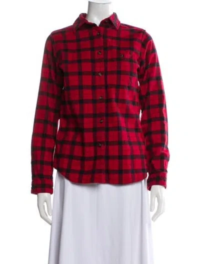 Pre-owned Filson Plaid Print Long Sleeve Button-up Top In Red