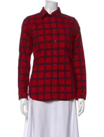 Pre-owned Filson Plaid Print Long Sleeve Button-up Top In Red