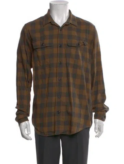 Pre-owned Filson Plaid Print Long Sleeve Shirt In Brown