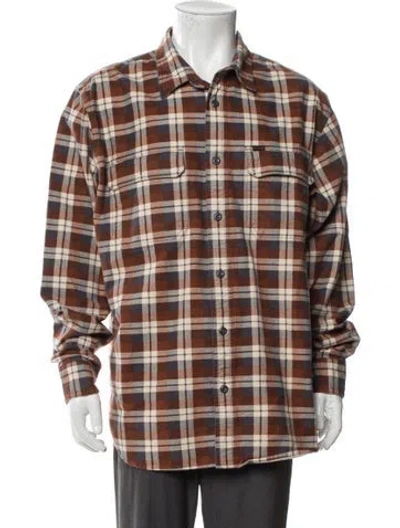 Pre-owned Filson Plaid Print Long Sleeve Shirt In Brown
