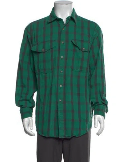 Pre-owned Filson Plaid Print Long Sleeve Shirt In Green